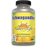 Nature's Life Ashwagandha Capsules 2,100 mg, Pure Ashwagandha Root Extract for Relaxation, Occasional Stress Relief, and Sleep Support, Vegan Ashwagandha Supplements, 45 Servings, 180 Capsules
