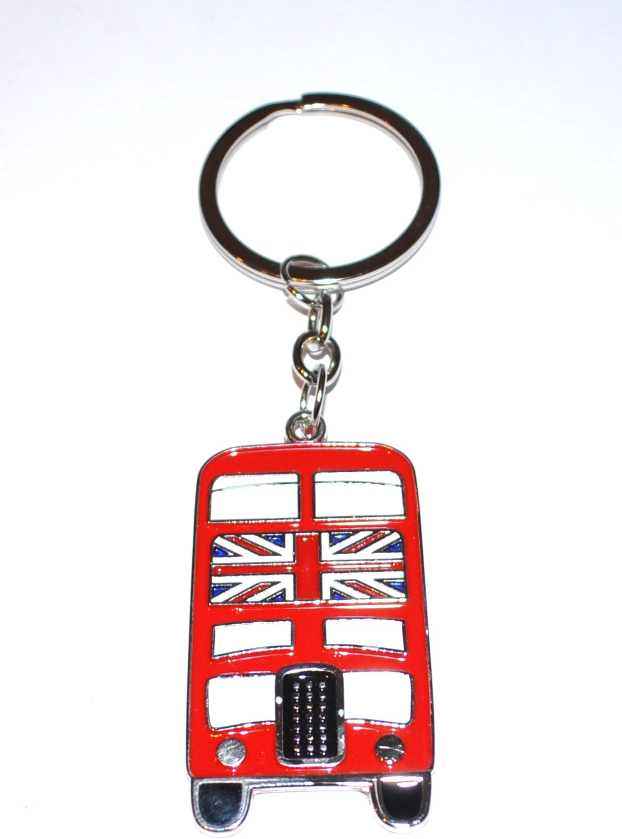 Red London Bus With Union Jack Flag Novelty Keyring / Keychain (kr02)