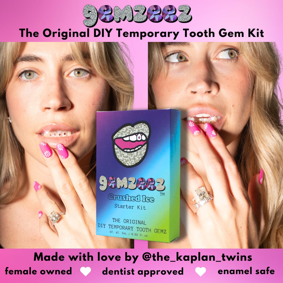 Gemzeez: The Original DIY Temporary Tooth Gemz Starter Kit (Crushed Ice) and 1,000 Gemz