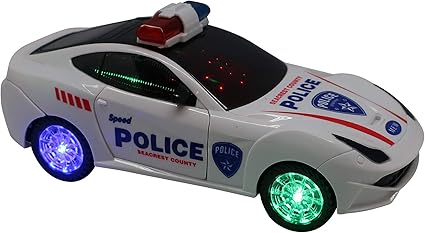 toy police car with flashing lights