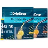 DripDrop Hydration Lemon &amp; Orange Bundle, Electrolyte Packets, 64 Count | Lemon, Orange; 3X Electrolytes; Potassium, Magnesium, Zinc, Vitamin C; Single Serve; Portable; Daily Use, Workouts, Travel