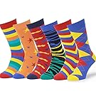 Easton Marlowe Mens 6 Pk Colorful Patterned Dress Socks, European Made