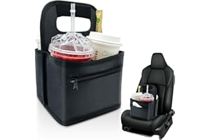 LIVEAGAIN Reusable Coffee Cup & Can Carrier - 4-Cup Capacity, Waterproof Insulated Cup Holder for Hot & Cold Beverages, Perfect for Delivery, Takeout, and Outdoor Activities (Black)