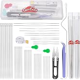 GarfxG 69 Pcs Beading Needles Set with Beading Tools for Jewelry Making | 50 PCS Straight Seed Beading Needles, 10 PCS Big Eye Beading Needles Curved Bead Spinner Needles for Jewelry DIY