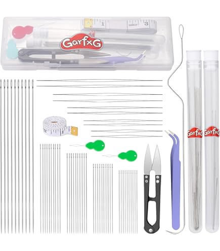 62 Pcs Beading Needles Set – Big Eye & Thin Eye Needles, Assorted Sizes, With Storage Box & Threader - View #4