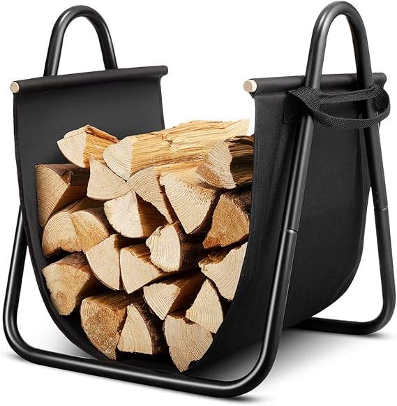DOEWORKS Log Storage Firewood Racks Log Holders with Canvas Carrier