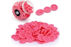 Denergy Finger Cots Medium Finger Gloves - Disposable Latex Finger Covers Protection for Finger Tips, Fingertip Protector for Manicure, Handmade, Industrial Apply 150PCS (Pink-Medium)