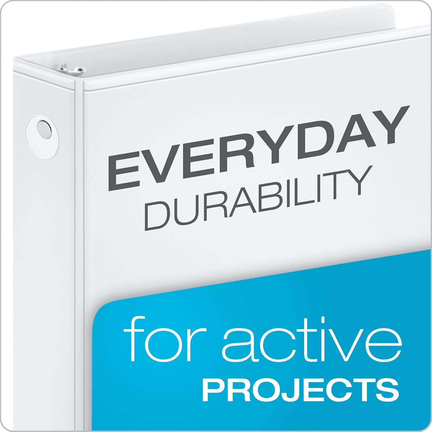 Cardinal Economy 3-Ring Binders, 1.5", Round Rings, Holds 350 Sheets, ClearVue Presentation View, Non-Stick, White, Carton of 12 (90631): Office Products
