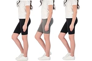 Hind 3-Pack Girls Athletic Shorts, Bike Shorts, Workout Clothes for Girls