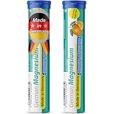 German Magnesium Oxide Supplement | Effervescent Tablets | Orange Flavor &ndash; 200 mg Magnesium per Serving | Sugar Free, Vegan &ndash; T&amp;D Pharma &ndash; Made in Germany