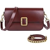 MoreFarther Leather Should Bags for Women, Leather Crossbody Purse with Removable Adjustable Strap