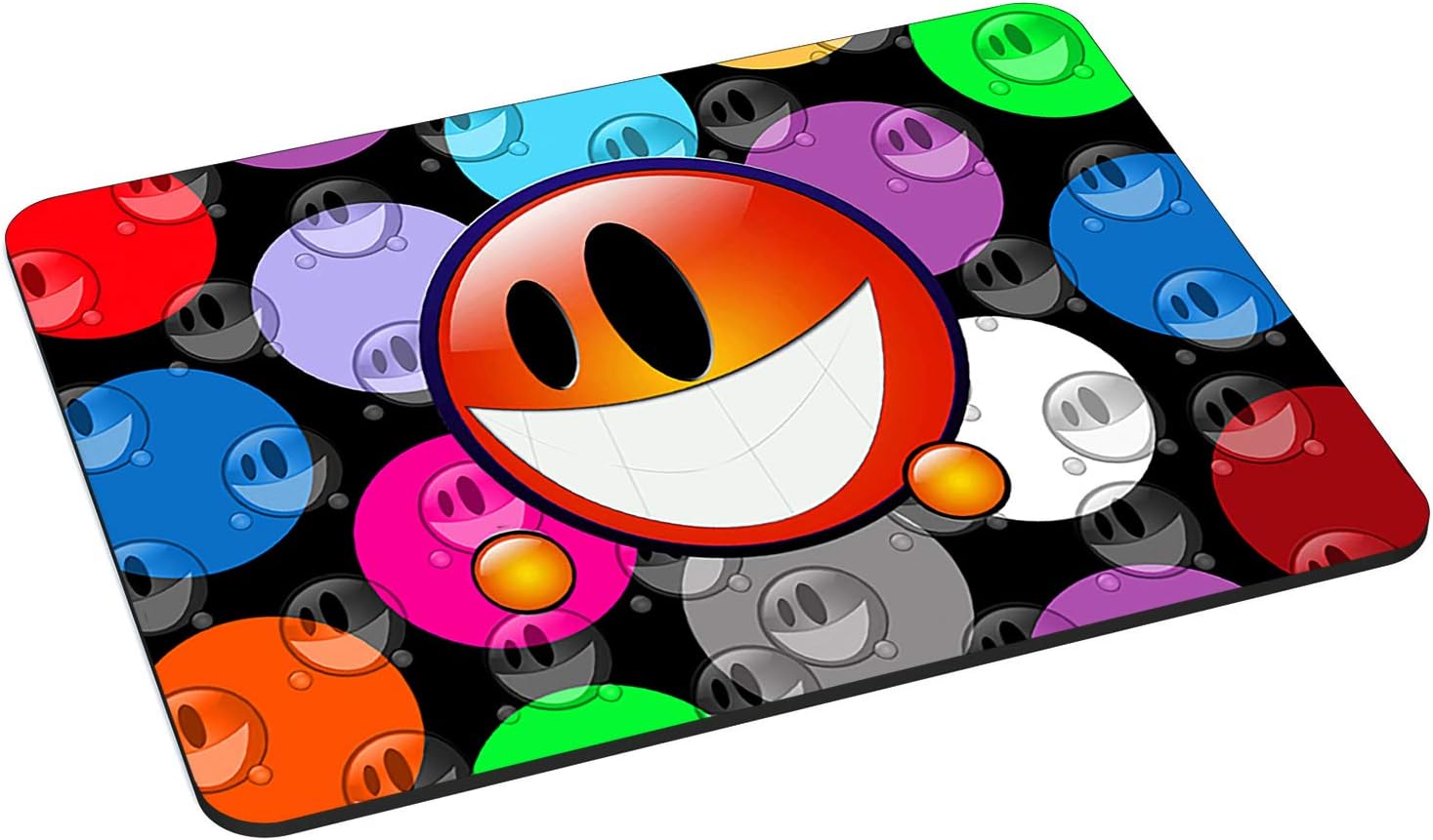 Pedea Neoprene Orange Smiley Design Mouse Mat, 22 x 18 cm