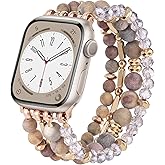 VISOOM Beaded Boho Bracelet Compatible for Apple Watch Band 40mm/38mm/41mm/42mm Iwatch Series 11 10 9 8 7 SE Series 6/5/4 Women Fashion Cute Handmade Crystal Beads Watch Strap for iPhone Bands 3/2/1