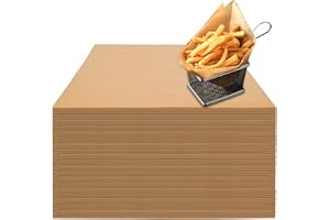 100 Count Pre-Cut Deli Wax Paper Sheets, 12x12" Natural Kraft Parchment Paper Sheets for Food Basket Liners, Greaseproof Deli Squares Sanwich Wrappering Paper for BBQ, Picnic, Festival, Fair Neyimqr