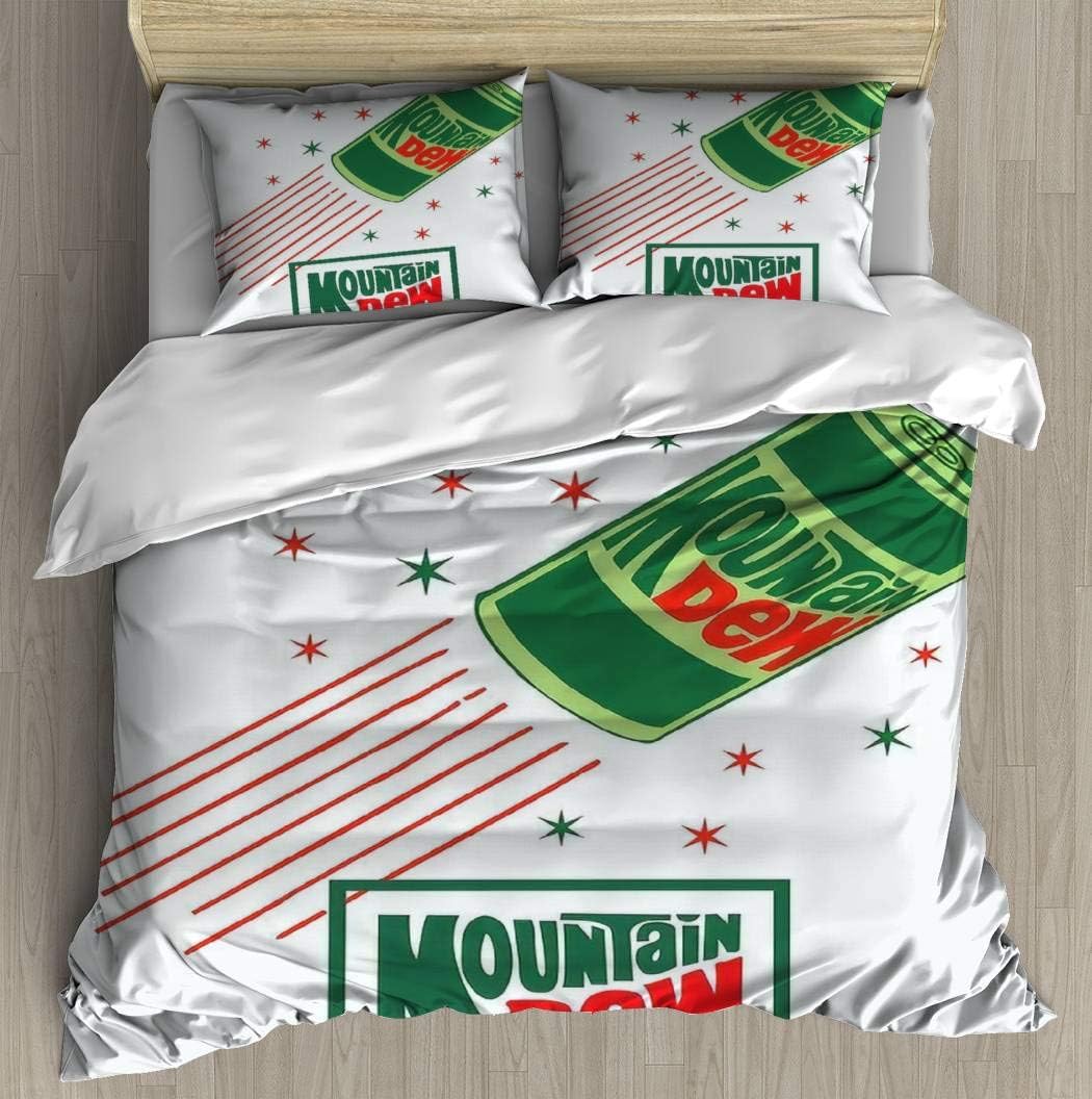 WYLZ0123xzan Mountain Dew 4 Bedding Duvet Cover with 2 Pillows Simple Style Bedding Set Relaxed Soft Queen Casual Modern Home Pattern Style
