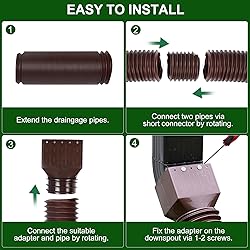 2 Pack Rain Gutter Downspout Extensions, Upgraded