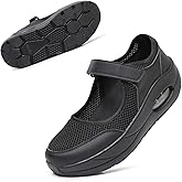 Git-up Women's Arch Support Walking Shoes, Breathable Wide Toe Box Nursing Work Shoes for Plantar Fasciitis, Comfortable Non Slip Orthopedic Sneakers for Flat feet