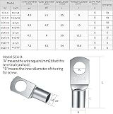 Zhujiehigh 120 Pcs Bolt Hole Tinned Copper Ring Terminal Set 60+60 view 3