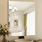 Mirrorons Frameless Wall Mirror 28"x36" Bathroom Vanity Mirror Shatterproof | Modern Wall Mount Mirror, Horizontal &amp; Vertical, Rectangle Mirror for Over Sink, Living Room, Bedroom