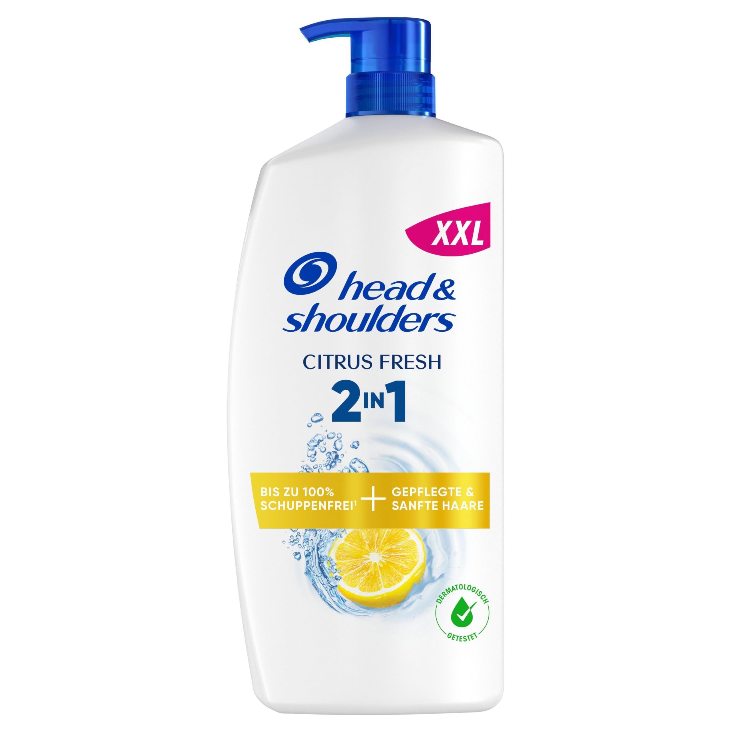 Head & Shoulders Citrus Fresh 2-in-1 Anti-Schuppen-Shampoo und Pflegespülung 1000ml Pumpspender, Schuppenfrei