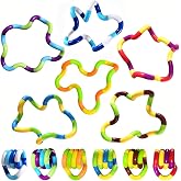 Sensory Fidget Toys - 6PCS Multicolor Twisty Fidget Toys for Adults, Boys, Girls for Relaxation, Anxiety Stress Relief, Decompression - Squeeze, Twist, Chain Spinner Alternative Gift
