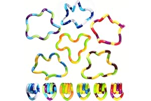 GENERIC Sensory Fidget Toys - 6PCS Multicolor Twisty Fidget Toys for Adults,Boys,Girls for Relaxation,Anxiety Stress Relief,Decompression-Squeeze, Twist, Chain Spinner Alternative Gift