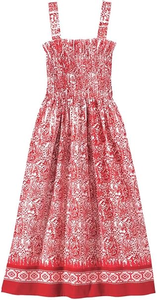 red cotton sundress