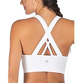 RUNNING GIRL Sports Bras for Women,Padded Strappy Sports Bras Criss-Cross Back Medium Support Sports Bras with Removable Cups