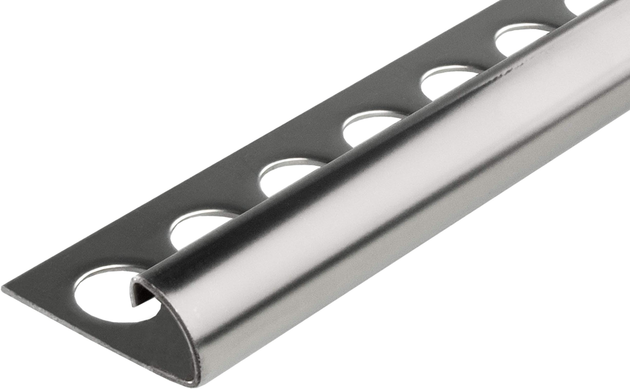 Fuchs Tile Trim Premium 12,5 mm Round Edging Made of V2A Stainless Steel in Brilliant Modern Tail Rim Edge protection1 x 2,5 m