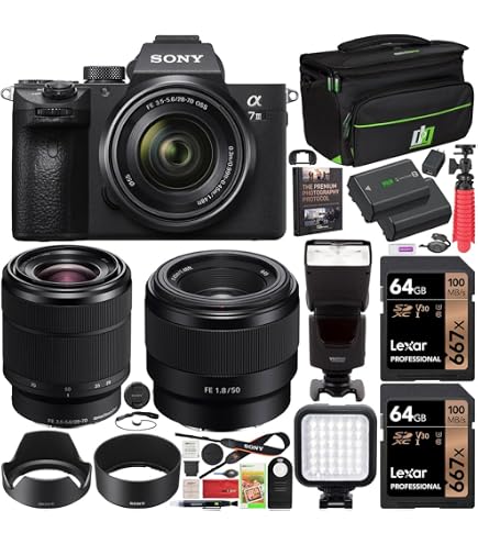 Amazon.com : Sony α7 III Camera with 28-70mm Lens & Battery Bundle