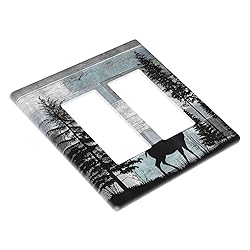 Forest Cabin Deer on Wooden Board Double Rocker