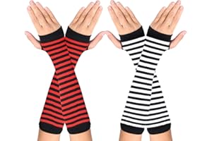 WLLHYF 2/3 Pairs Cashmere Feel Wrist Fingerless Gloves with Thumb Hole Winter Knit Fingerless Gloves Arm Warmers Mittens