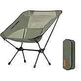 CAMEL CROWN Portable Camping Chair Lightweight Compact Folding Chair Mesh for Outdoor Camp Travel Beach Picnic Festival Hiking Backpacking Army Green