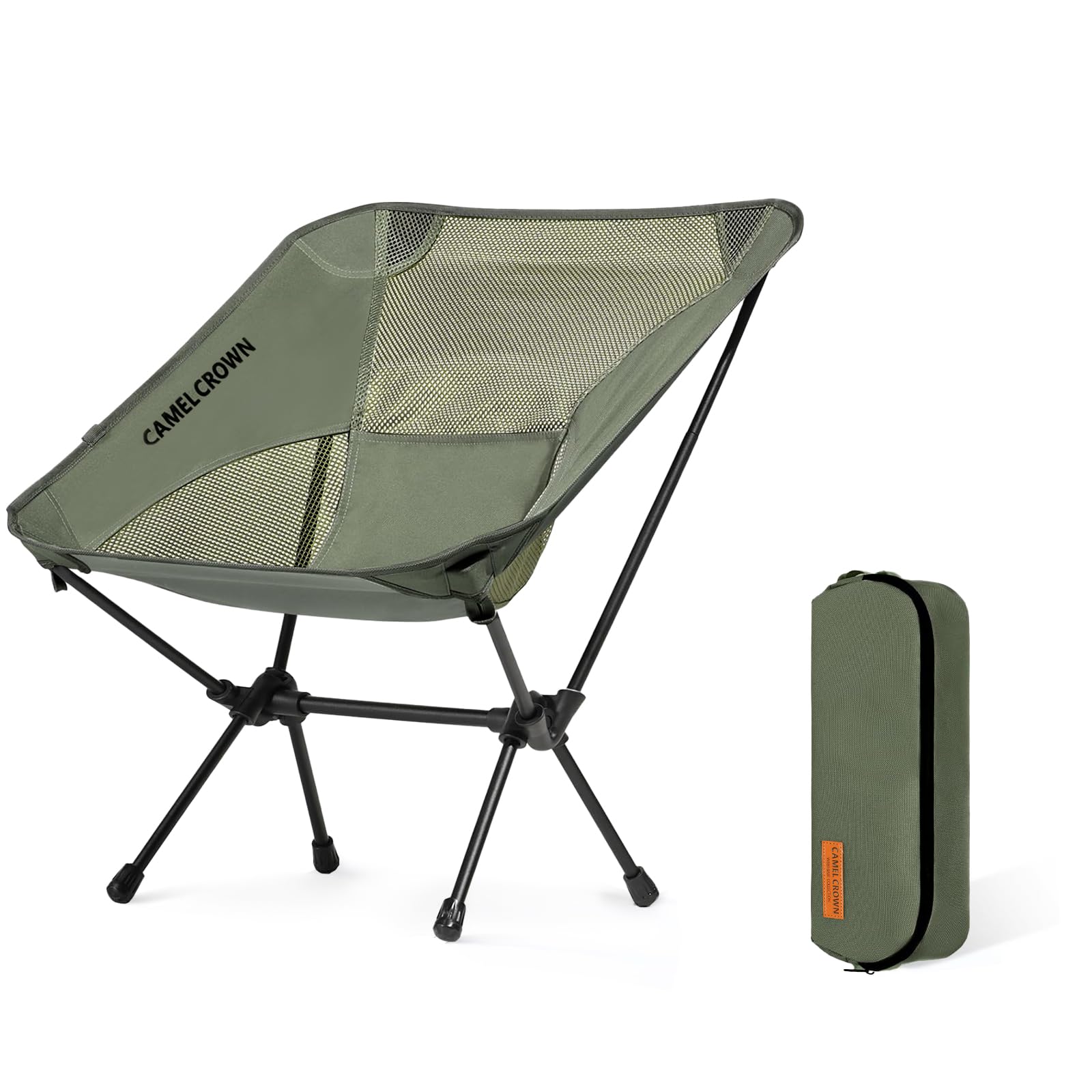 Photo 1 of CAMEL CROWN Portable Camping Chair Lightweight Compact Folding Chair Mesh for Outdoor Camp Travel Beach Picnic Festival Hiking Backpacking Army Green