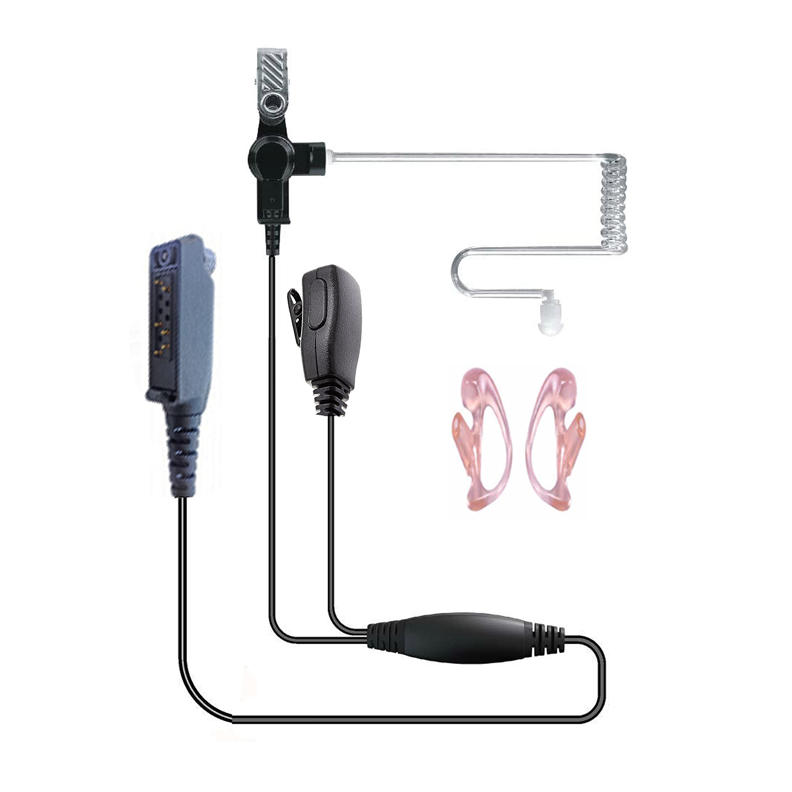 Covert Acoustic Earpiece for Sepura Multipin Earphone Earpiece Compatible with STP8000 SC20 SC21 Radio with Earmoulds