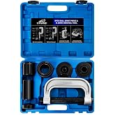 SIXIWANZI Ball Joint Press and Removal Kit, 10-Piece U Joint Tool | forged steel black-oxide finish, universal 2WD and 4WD fit, Dana 30 44 compatible, C-frame press remover, custom carry case