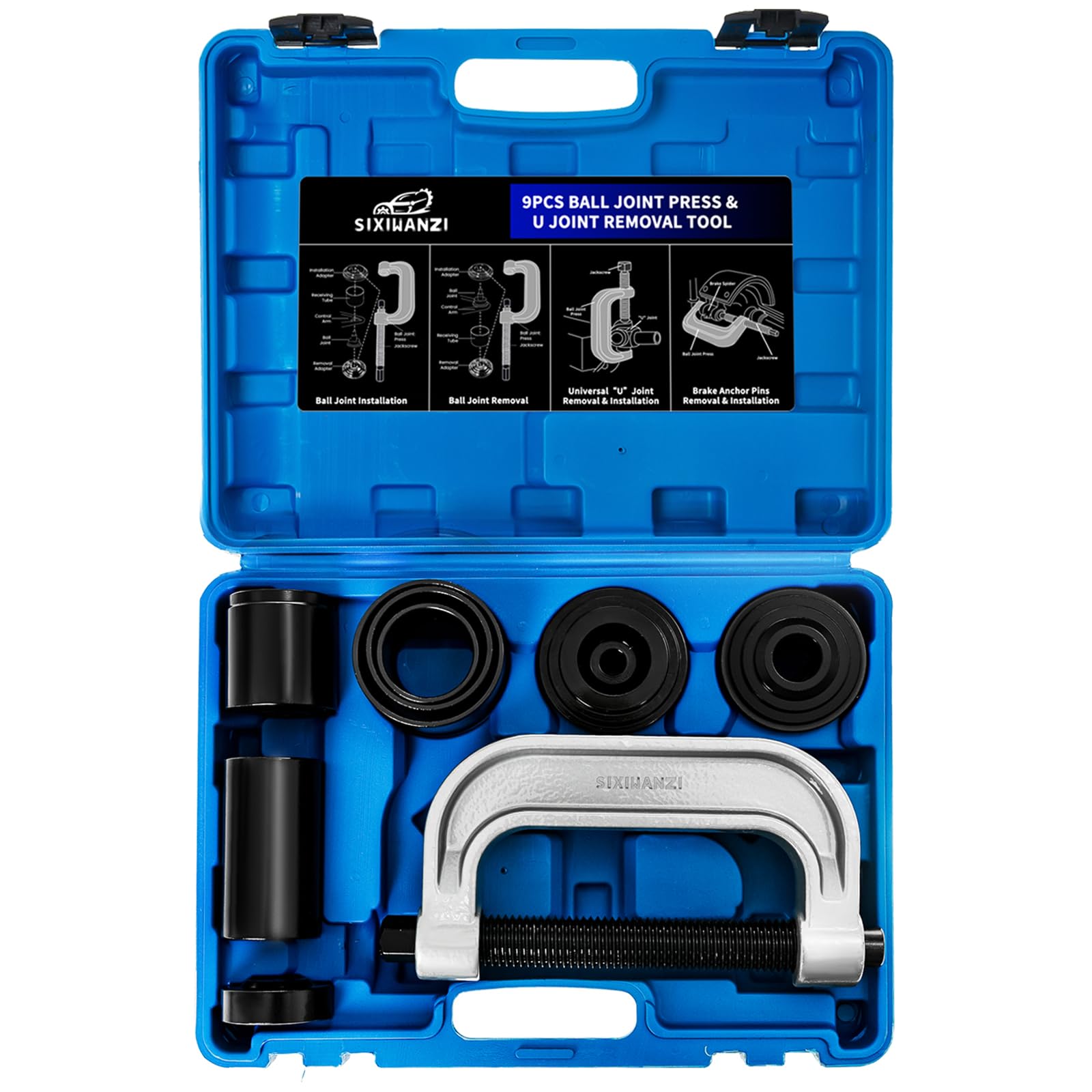 Photo 1 of SIXIWANZI Ball Joint Press and Removal Kit, 10PCS U Joint Press and Removal Tool for Most 2WD and 4WD Cars and Light Trucks