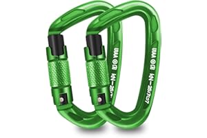AINIKEY UIAA Certified Professional Heavy Duty Large Locking Carabiner Clips Climbing Carabiner 25kN Auto Locking Carabiner for Rock/Ice Climbing Rappelling Rescue Swing etc, D Shaped