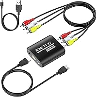Setuact HDMI to AV Converter, HDMI to RCA Converter, Supports PAL/NTSC for Apple TV, Roku, Fire Stick, Blu-ray, DVD Player, O