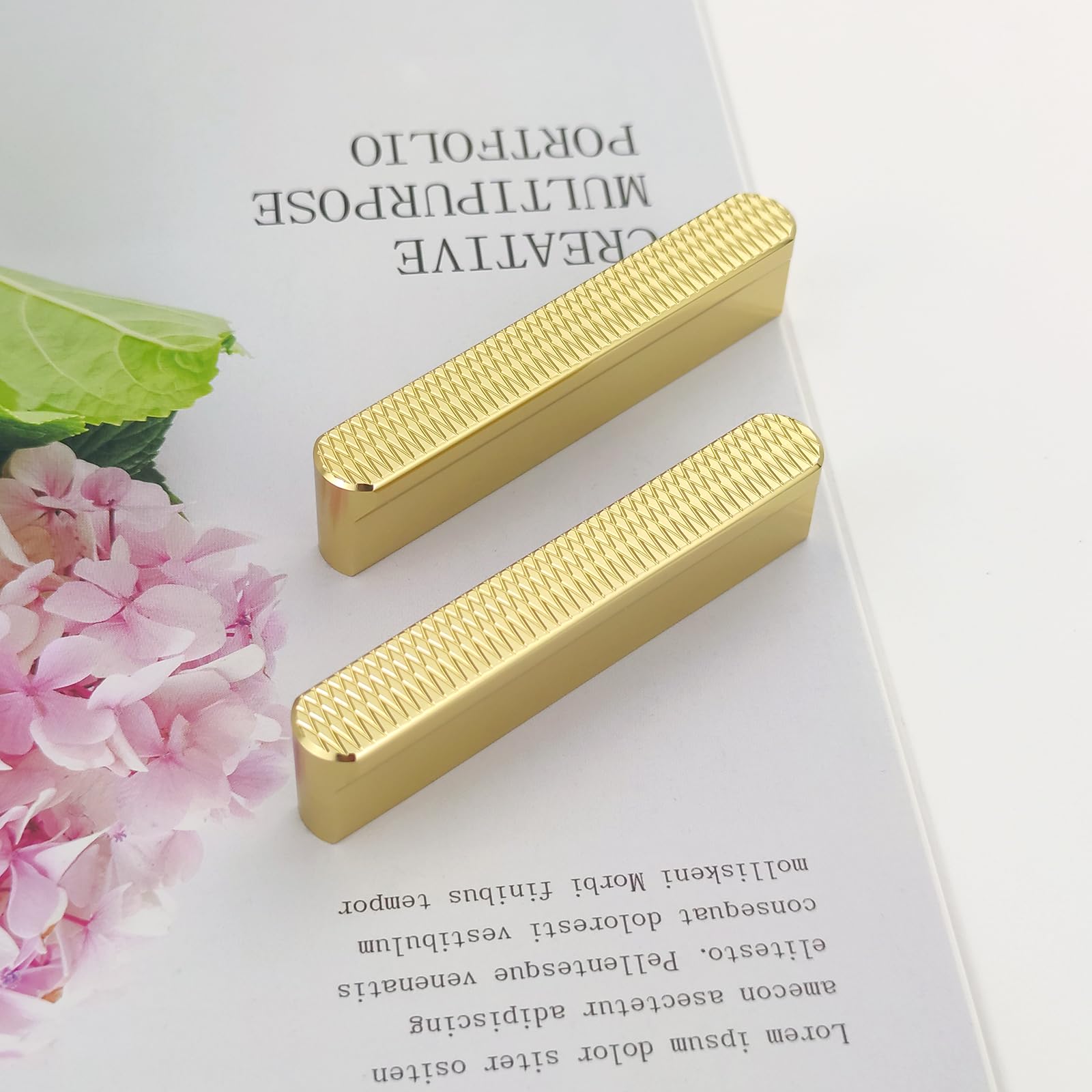 Pexintek 6 Pack Gold Modern Cabinet Handles 64mm(2.52 Inchs) Hole Centers Kitchen Bathroom bedrooms Study Furniture Door Vintage Pulls with Screws for Cupboards Drawer Wardrobe Dresser (Golden)