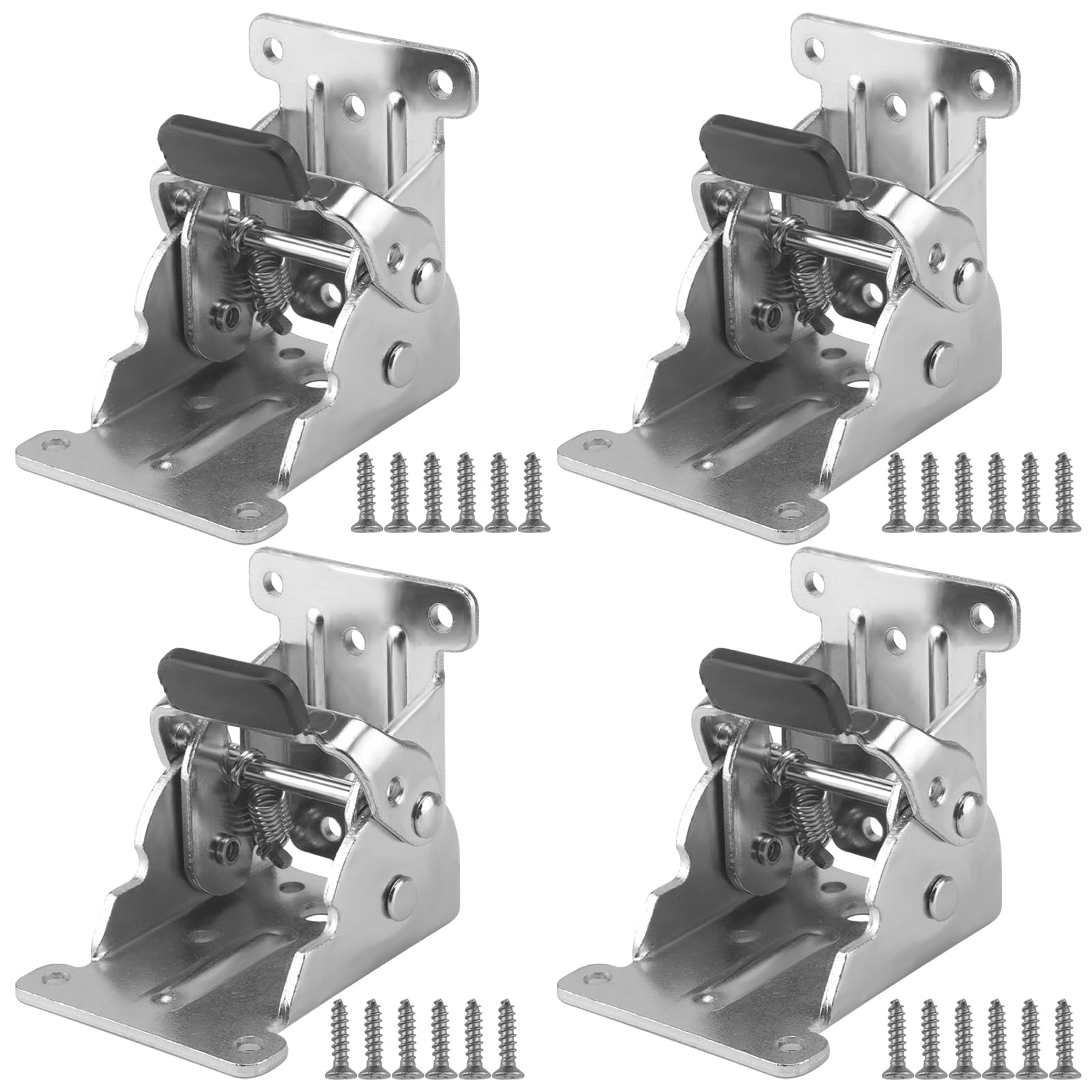 FAAING Pack of 4 Folding Hinge Table Legs, Table Leg Hinge, Folding Support Bracket, Folding Console, Hinges, Foldable 90 Degrees, Self-Locking Hinges for DIY Folding Table, Bed, Workbench