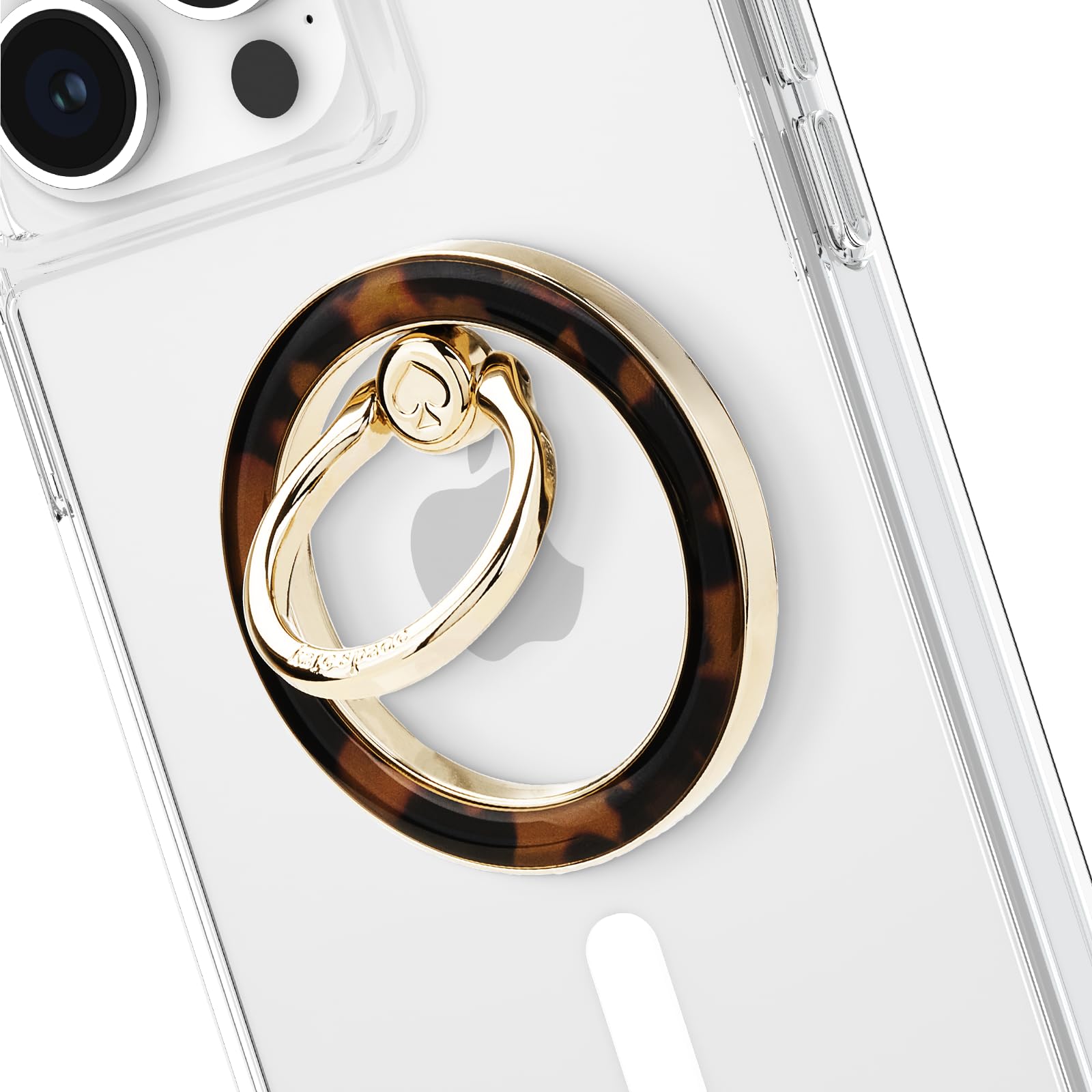 kate spade new york Magnetic Phone Ring Grip with Stand - Removable and Collapsible - Tortoiseshell