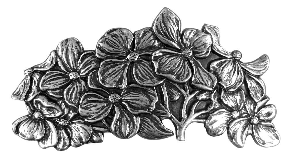 Dogwood Hair Clip, Large Hand Crafted Metal Barrette Made in the USA with an 80mm Imported French Clip by Oberon Design : Beauty