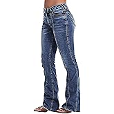 Flamingals Boot Cut Jeans for Women Mid Rise Butt Lifting Stretchy Trendy Bell Bottom Flare Denim Jeans