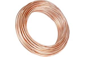 GINOYA 100 Ft Aluminum Wire, 12 Gauge 2mm Tarnish Resistant Bendable Metal Wire for Jewelry Making (Copper)