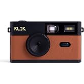 Klik Screen-Free Digital Camera | Stay Present &amp; Capture Retro Photos | 3 Vintage Film-Style Filters, 500 Shots Per Charge, Built-in Flash, USB-C Photo Transfer, Rechargeable (Brown)