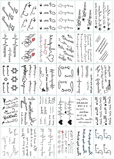 Yesallwas 30 Sheets Small Unisex Waterproof Long Lasting Temporary Tattoos Kids