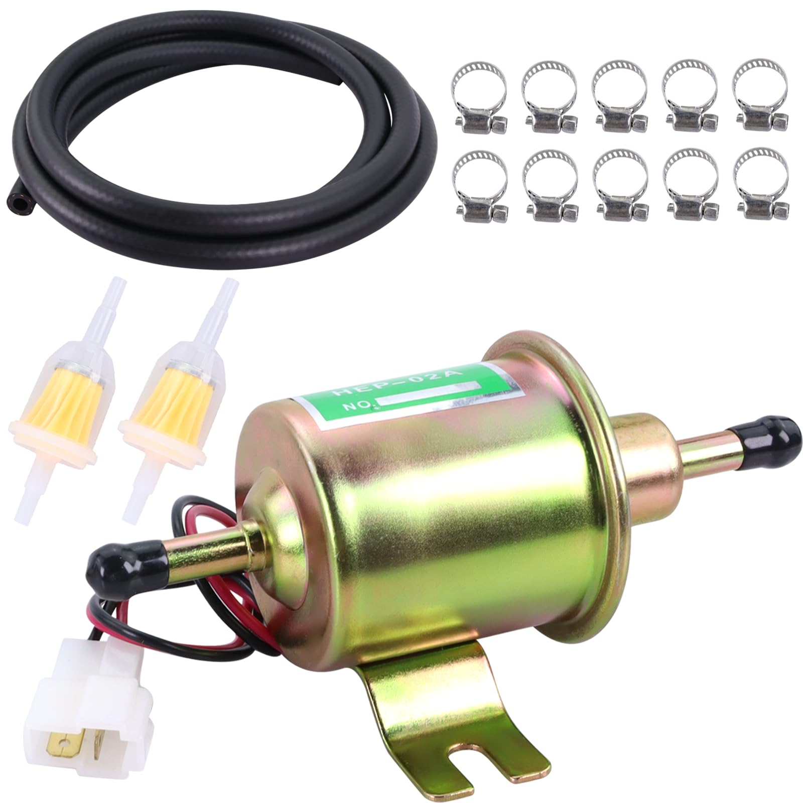 Photo 1 of HEP-02A Diesel Fuel Pump Kit 12V Low Pressure Universal Electric Fuel Pump for Car Carburetor Motorcycle ATV Trucks Boats Carburetor Lawnmower and Generators 2.5-4PSI