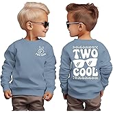 GLIGLITTR 2nd Birthday Sweatshirt for Boy Two Cool Birthday Outfit 2 Year Old Toddler Boy Second Bday Party Long Sleeve Shirt