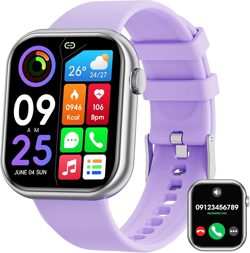 Hwagol Smart Watch 1.85 inch Fitness Tracker Heart Rate Pedometer 140+ Sports
